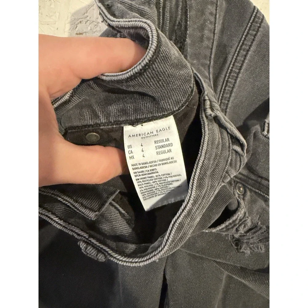American Eagle Women's Super High Rise Baggy Wide Leg Ankle Jeans Size 4 Regular